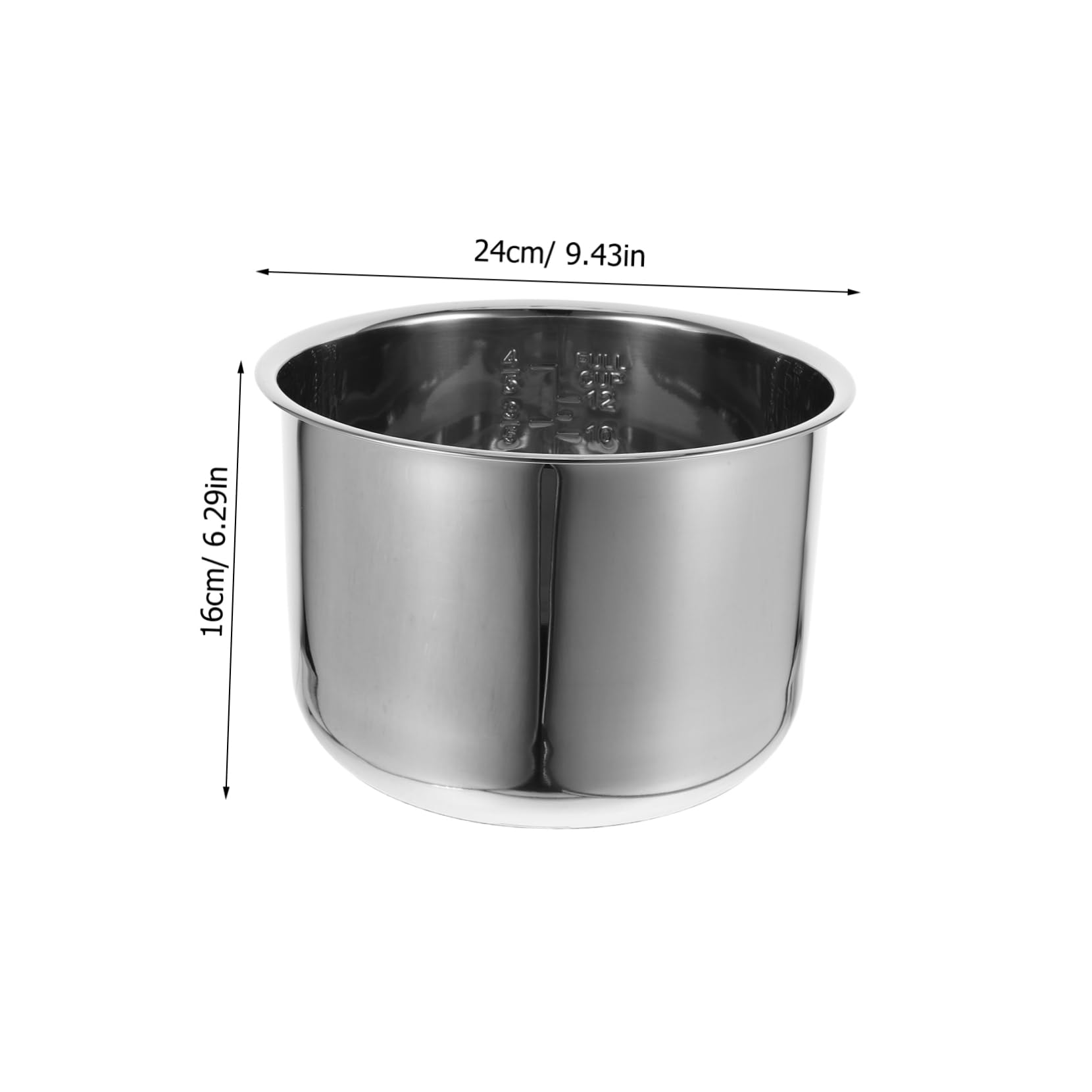 Cabilock Repuesto de Olla Interior para Arrocera de 6l en Acero Inoxidable, Fácil de Limpiar y Resistente, Adecuado para Uso Familiar y Cocción de Arroz