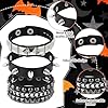 3 Piece Punk Rock Studded Bracelets Black Spiked Leather Cuff Bracelet for Men Women Adjustable Goth Bracelets 80s Retro Style Wristband Halloween Party Accessories #2