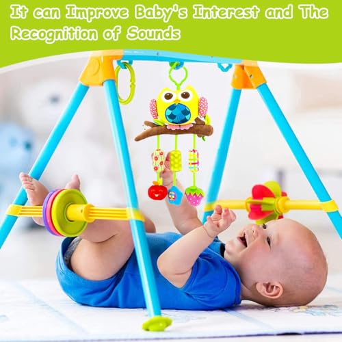 Image of SNOWIE SOFT Baby Toys for 6 to 12 Months Hanging Plush Elephant Toy with Rattles and Stuffed Plush Toy Pendants, Soft Crib Stroller Car Seat Sensory Toys for New Born Baby