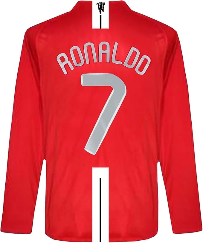 Red Long Sleeve - Mens Soccer Jersey - Fan Version Shirt for Game Day Training or Casual Wear - 2007/08 - M
