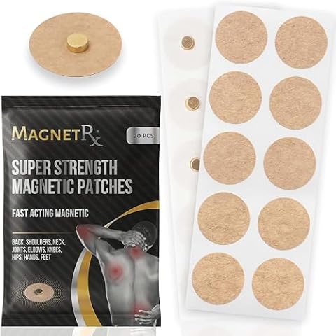 MagnetRX® Magnetic Acupressure Patches - 3,500 Gauss Ultra Strength Healing Magnets for The Body - Acupressure Magnets Patch (20 Pack) Cover