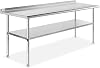 GRIDMANN Stainless Steel Kitchen Prep Table 30 x 24 Inches with Backsplash & Under Shelf, NSF Commercial Work Table for Restaurant and Home