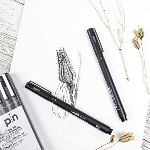 Uni Pin Drawing Pens/6 Assorted Tip Sizes, Uni Pin Technical Fineliner Pens thumb #2