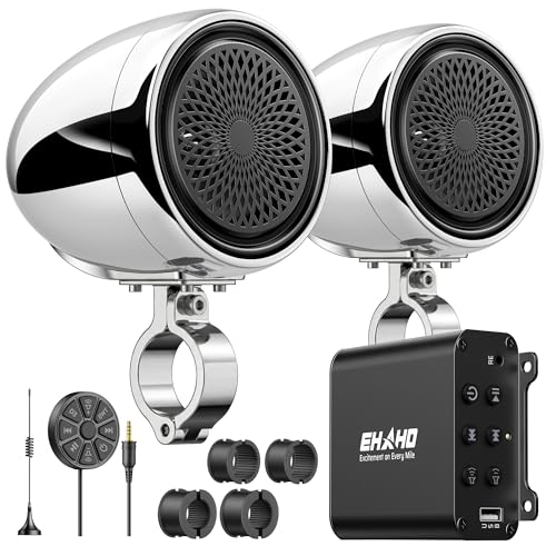 Ehaho 4" Bluetooth Motorcycle Handlebar Speakers System
