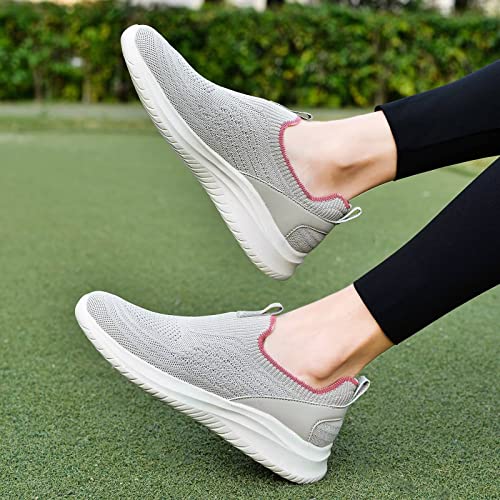 Image of TIOSEBON Women's Walking Tennis Shoes Knit Comfortable Slip on Breathable Mesh Lightweight Sneaker