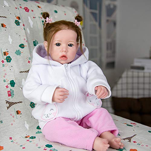 Reborn Babypuppe Silikon Weiße Haut Baby Born Girl Dolls Weicher Körper Handgemachte Kinderspielzeug Realistische Reborn… – Bild 5