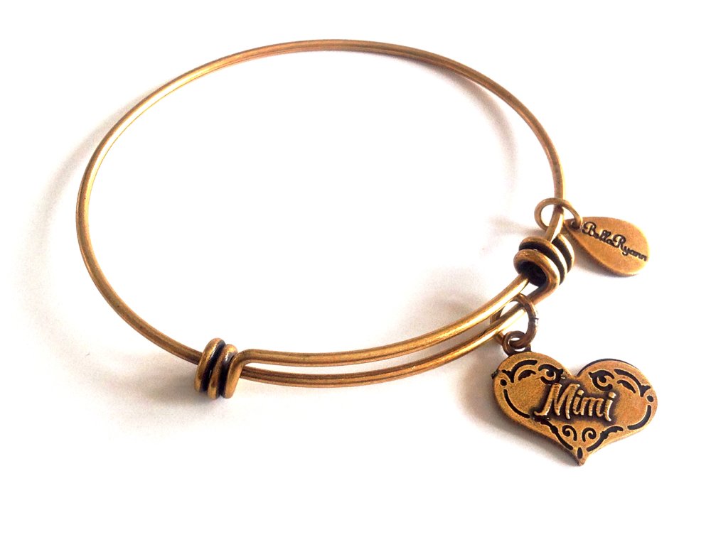Mimi Heart New Gold Charm Bangle Bracelet