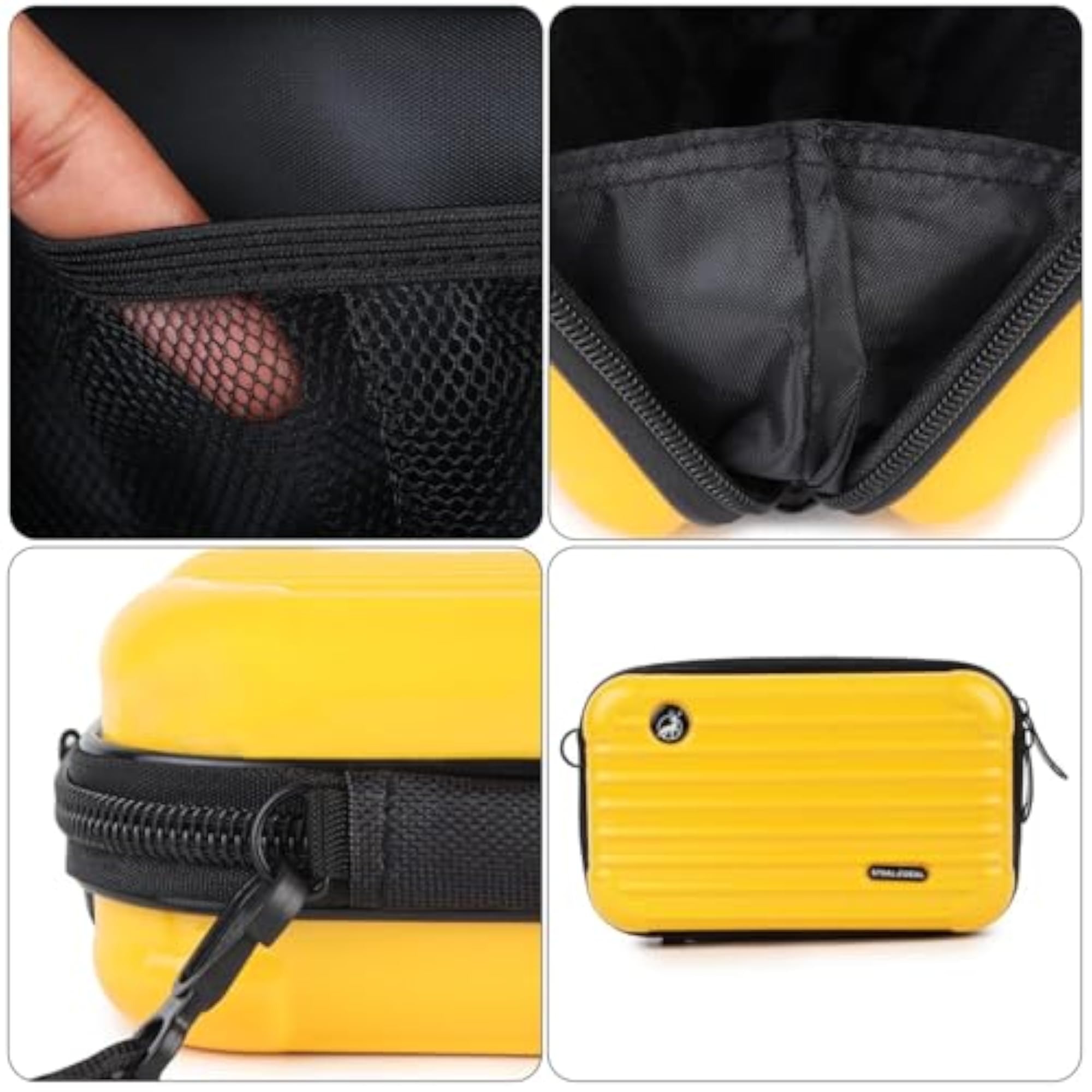 Portable Hard Shell Vanity Bag with Adjustable Strap, Waterproof