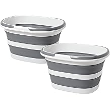 Goderewild Collapsible Bucket 4.2 Gallon - 2 Pack Gray Mop Buckets