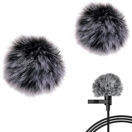 Image of CLAPONE Microphone Wind Muff Windscreen for Lavalier Lapel Microphones - Outdoor Dead Cat Cover for Wind Noise Reduction - Compatible with Most Lapel Mics (Brown, 2 pcs 5mm -10 mm)