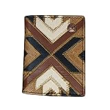 HOOEY Men's Patchwork Bi-Fold Money Clip Wallet Brown One Size