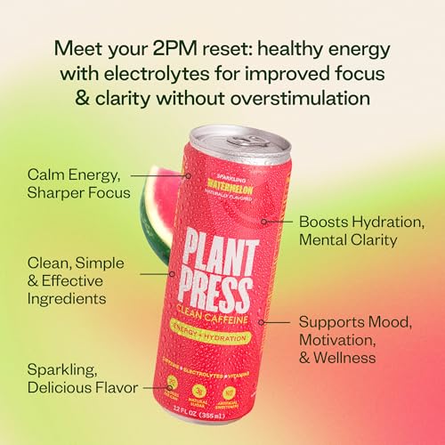 Plant Press Clean Caffeine Energy Drink - Watermelon - Image 2