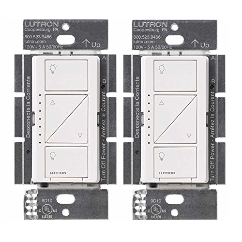 Lutron PD-6WCL-WH Caseta Wireless Smart Lighting Dimmer Switch, White (2 Pack)