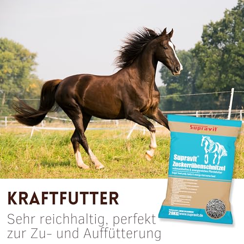 Supravit Rübenschnitzel 20kg | schmackhaftes & energiereiches Pferdefutter | Zuckerrübenschnitzel für Pferde I hoher Anteil an Pektinen für eine gesunde Darmflora I Ideal für Sportpferde geeignet