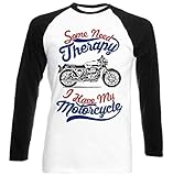  Teesandengines Men\'s Moto Guzzi v7 Sport 71 Motorcycle Therapy Black Long Sleeved T-Shirt Size Medium