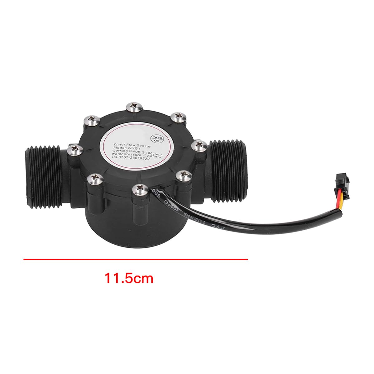 Wasserdurchflusssensor, Flüssigkeitsmessung Hall Meter Flow Meter G 1 Zoll Außengewinde DC3,5-24V 2-100L / Min Für Schwimmbad