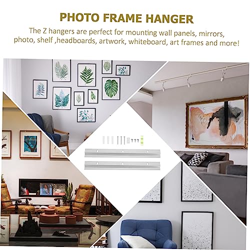 Image of DOITOOL 2sets French Cleat Interlocking Hardware Kit for Wall-Mounted Picture Frames and Mirrors Z-Shaped Brackets for Renovations Exhibitions and Home