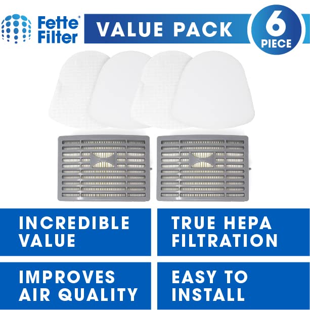 Fette Filter – Vacuum Filter Kit Compatible with Shark Navigator Powered Lift-Away, 2 HEPA and 2 Foam & 2 Felt Filter Sets for Models #'s NV581, NV581Q, NV586 Compare to Part # XFFT580, XHEP580.