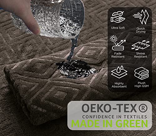 4 Piece Bath Towel Oversized Bath Sheet 35"X70" Bathroom Towel Extra Large Bath Towel Set Soft Highly Absorbent & Quick Dry Premium Bath Towel For Bathroom 700Gsm Shower Towel Spa Gym Hotel Dark Brown #TOP1