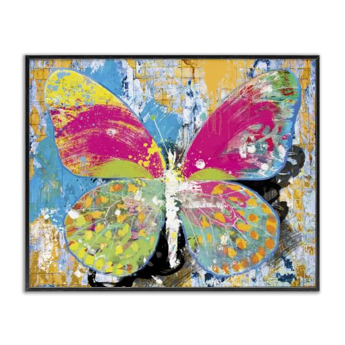 Modern Abstract Butterfly Collage, 11 x 14 Inch Framed Giclée Print