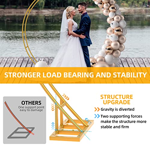Ueakpic 6.5X7.8Ft Gold Round Backdrop Stand, Double Tubes Circle Balloon Arch Frame, Metal Flower Arch Stand For Wedding, Party, Decoration, Birthday, Valentine, Halloween, Anniversary, Ceremony #TOP3