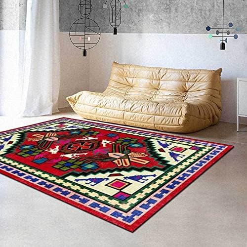 Tapis traditionnel crème et rouge 120x160cm pour salon