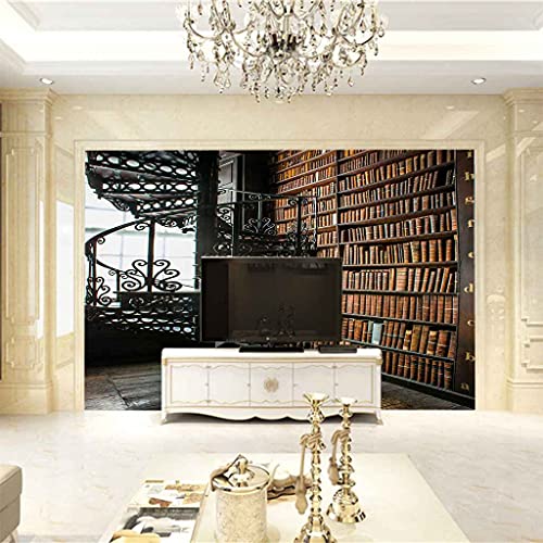 Papier Peint Bibliothèque 3D Murale Auto-adhésif 350x256 cm