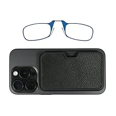 Black Pu Leather Case / Blue Glasses