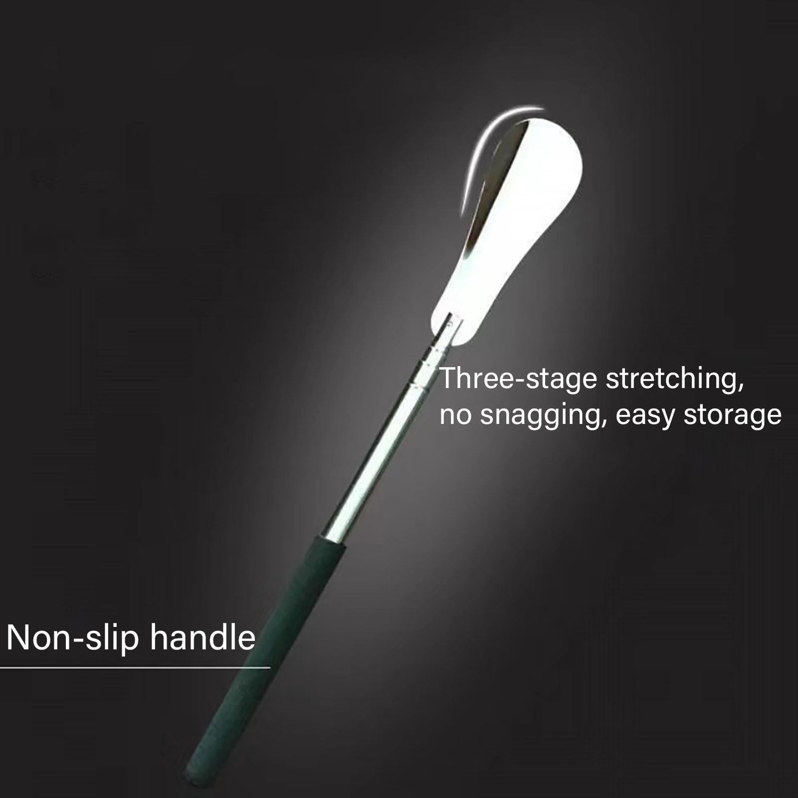 Chausse Pied Long Metal，Telescopique 31-65 cm，Chausse Pieds Long Manche en Métal，Chausse-pieds en Alliage D'aluminium，Chaussé Pied Manche Long，tire bottes