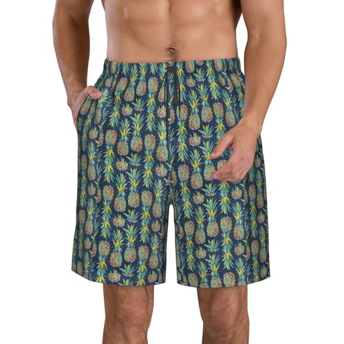 Pantalones cortos de playa para hombre ligeros piña tropical CHAbu