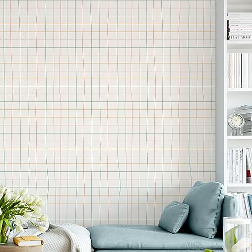 Papel de Parede Adesivo Lavável Grid Infantil Alana Colorido
