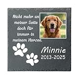 Umitive Individueller Grabstein für Haustiere - Personalisierte Gedenktafel mit Foto & Name - Hundegrab, Tierfriedhof Dekoration - Erinnerungsgeschenk für verstorbene Tiere (Style A)