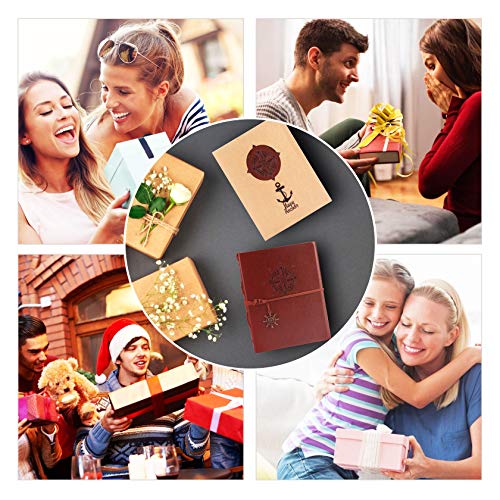 RYMALL Fotoalbum zum Selbstgestalten,Leder Fotoalbum Retro Scrapbook Album Scrapbooking Album 22 * 18cm DIY Vintage… – Bild 8