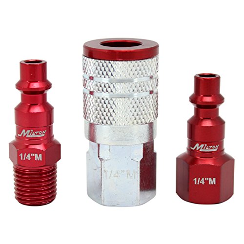 Milton ColorFit by Milton Coupler & Plug Kit - (M-Style Red) - 1/4 NPT (3-Piece) (S-303MKIT)