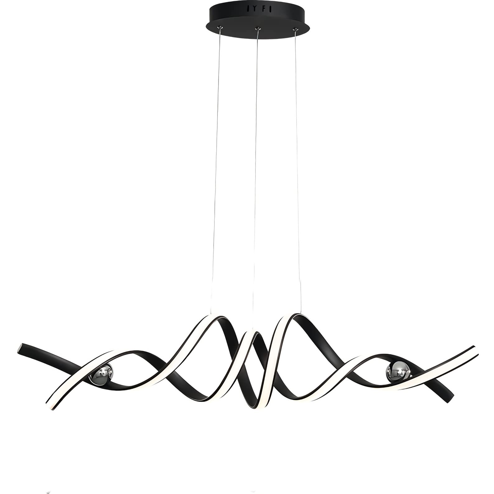 Genérico Lámpara De Techo Led Regulable, con Control Remoto para Ajustar La Intensidad De La Luz Y La Temperatura del Color, 75 W, 220 V, Cuerpo De Aluminio En Espiral Dorado (Black Pendant Light)