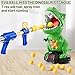 NIPLOOOW Moveable Dinosaur Shooting Toys for Kids 3-8 Years, Movable Shooting Target Toy with Air Pump Guns, Interactive Competition Game Gift for Boys and Girls Ages 3 4 5 6 7 8 Years Old