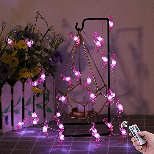 Hdnicezm Flamingo Decorative String Lights, 13.85 Ft 40 Cold White Led Weatherproof Battery Operated 8 Modes Spring Fairy Lights For Holiday Parties Bedrooms Weddings Gardens With Remote And Timer #TOP28