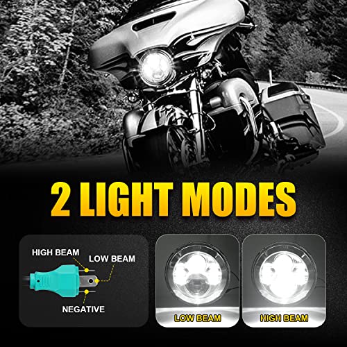 Image of Dot Approved 7Inch Chrome LED Headlight with Mounting Bracket Compatible with Motorcycle Tour,FLD,Softail Heritage,Street Glide,Road King,Electra Glide,Yamaha V-Star Road Star Wrangler