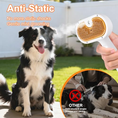 image for VVWVVW Pet Steam Brush for Dog & Cat – shower bath brush – Steam f