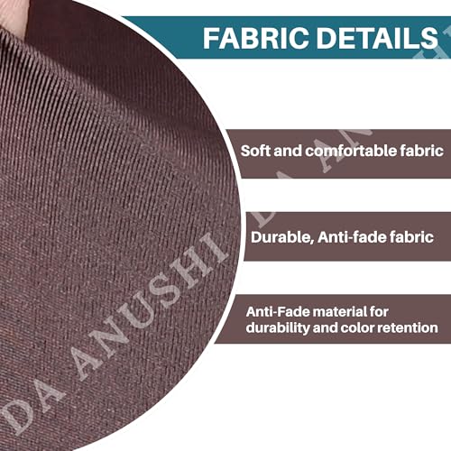Image of Premium Elastic Boss Chair Cover with Armrest Covers | Stretchable Polyester Slipcover | 1-Seater Office Chair Protector | Fits Chair Back Height 71-76cm | Coffee Brown