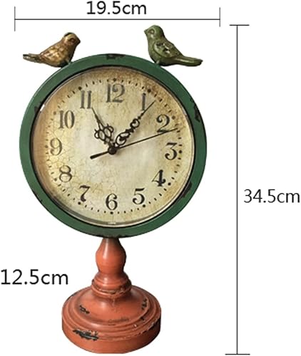 Miniatura 2 de Reloj de manto para sala de estar, reloj de escritorio retro para el hogar, dormitorio, silencioso, de hierro forjado, reloj de escritorio, reloj de