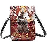 [Leyioka] 鬼滅の刃 携帯電話バッグショルダーバッグスマートフォンバッグレディースメッセンジャーバッグカードケーススマートフォンバッグ防水軽量アニメキャラクターレザーレディースメンズ