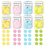 jabones miniso Múltiples aromas: el papel de jabón de pétalos tiene cuatro colores, cada uno con 4 aromas diferentes, el verde es jazmín, el rosa es rosa, el amarillo es limón, el azul es leche y exuda diferentes fragancias, frescas y agradables.