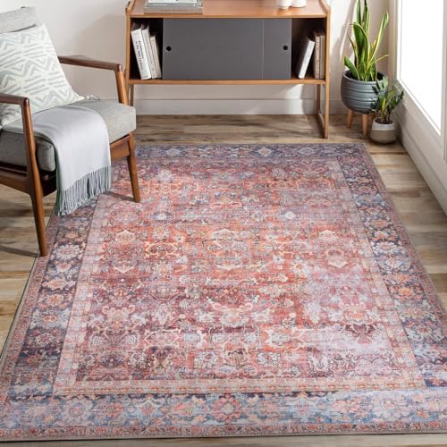 Adiva-Rugs-Machine-Washable-5x7-Area-Rug-with-Non-Slip-Backing-for-Living-Room-Bedroom-Bathroom-Kitchen-Printed-Vintage-Home-Decor-Floor-Decoration-Carpet-Mat-Terra-5-x-7