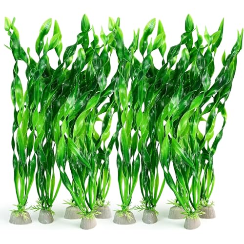 10Pcs Artificial Seaweed Water Plants, Aquarium Decorative Plants, Plastic Fish Tank Plants Decoration for Home and Office Fish Tanks. (Green)