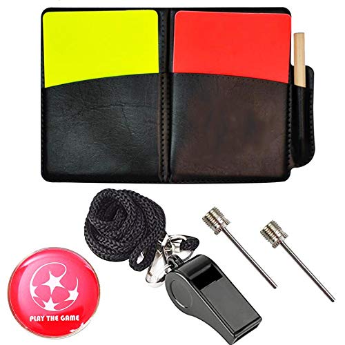 Set Carte Arbitro Calcio - 2 Pezzi Rosse E Gialle Con Portacarte