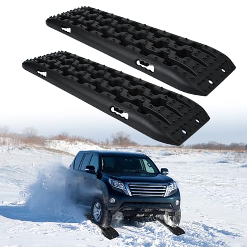 CEEDIR 2 unidades de ayuda de arranque, placas de arena, alfombrilla de tracción, para arena, barro, nieve, banda de tracción, carga máxima de 10 T, para coches, camiones, todoterrenos, autocaravanas