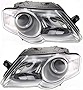 Evan-Fischer Headlight Set Compatible with 2006-2010 Volkswagen Passat Left Driver and Right Passenger Side Halogen With bulb(s)