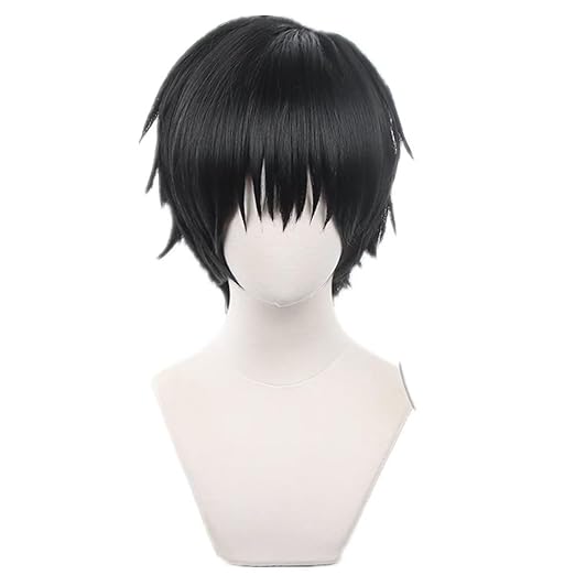 Short Black Men's Anime Role Play Wig Toji Fushiguro Synthetic Fiber Cosplay Costume Wig