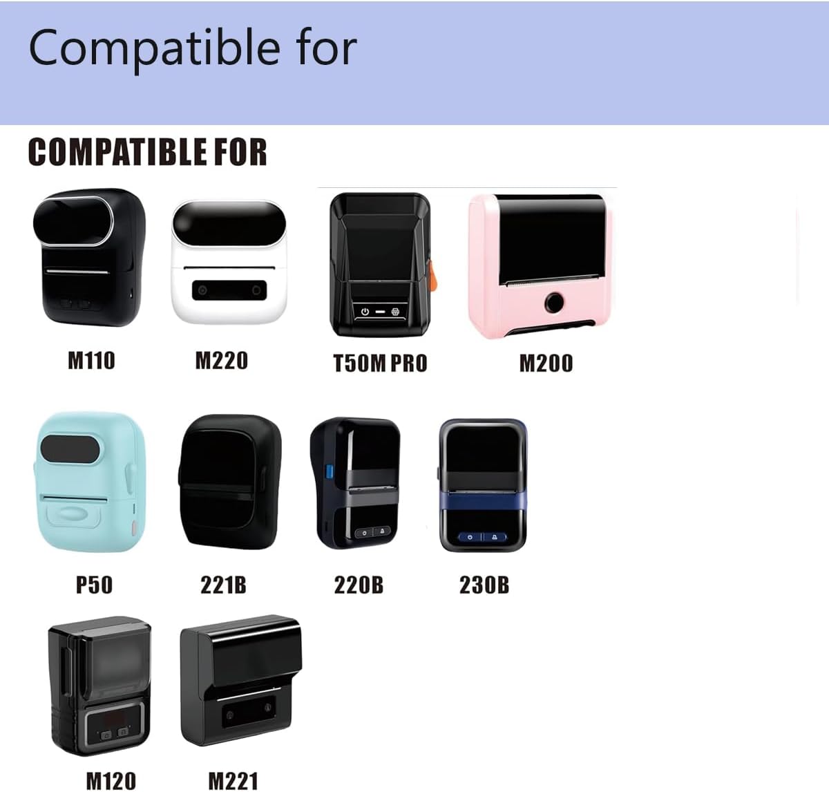 6 Rolls M110 Labels Compatible for M110 M221 M220 M200 M120 Label Maker, Thermal Label Sticker 1.96"x 1.18" (50x30mm) Standard Laminated Office Container Labeling Tape Replacement (White) - Image 2